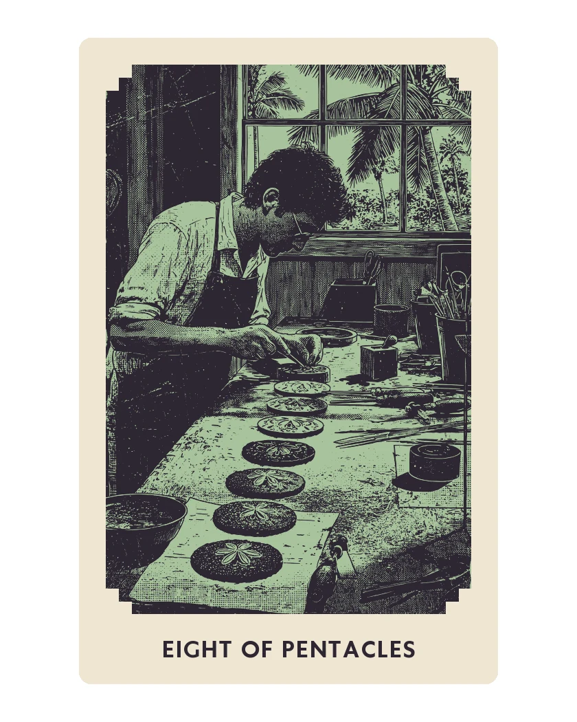 Eight of Pentacles print